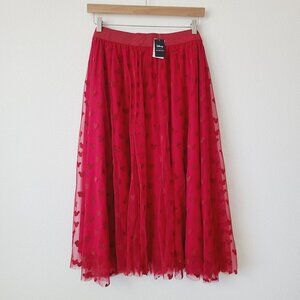 Her Universe Disney Mickey Mouse Mesh Midi Skirt Plus Size 4X Red